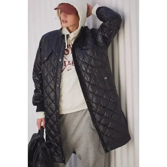 Free People Movement Forest Vibes Midi Puffer Quilted PrimaLoft Coat